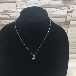 .925 diamond accent double heart pendant